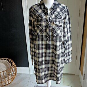 J CREW LIGHTWEIGHT BRUSHED FLANNEL SHIRT DRESS